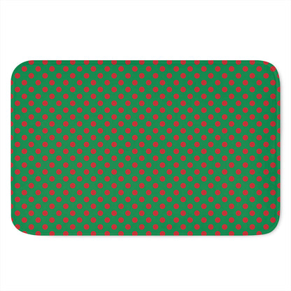 Green And Red Polka Dot Pattern Print Indoor Door Mat