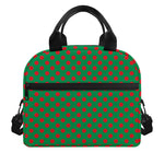 Green And Red Polka Dot Pattern Print Insulated Lunch Bag