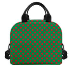 Green And Red Polka Dot Pattern Print Insulated Lunch Bag