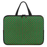 Green And Red Polka Dot Pattern Print Laptop Sleeve With Handle