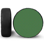 Green And Red Polka Dot Pattern Print Leather Spare Tire Cover