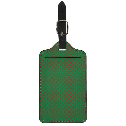 Green And Red Polka Dot Pattern Print Luggage Tag