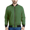 Green And Red Polka Dot Pattern Print Men's Bomber Jacket