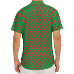 Green And Red Polka Dot Pattern Print Men's Deep V-Neck Shirt