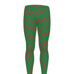 Green And Red Polka Dot Pattern Print Men's leggings