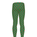 Green And Red Polka Dot Pattern Print Men's leggings