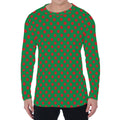 Green And Red Polka Dot Pattern Print Men's Long Sleeve T-Shirt