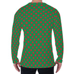 Green And Red Polka Dot Pattern Print Men's Long Sleeve T-Shirt