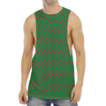 Green And Red Polka Dot Pattern Print Men's Muscle Tank Top