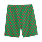 Green And Red Polka Dot Pattern Print Men's Sports Shorts