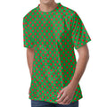 Green And Red Polka Dot Pattern Print Men's Velvet T-Shirt