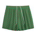 Green And Red Polka Dot Pattern Print Mesh Shorts