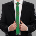 Green And Red Polka Dot Pattern Print Necktie