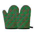 Green And Red Polka Dot Pattern Print Oven Mitts