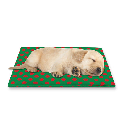 Green And Red Polka Dot Pattern Print Pet Cooling Mat Cover