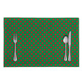 Green And Red Polka Dot Pattern Print Placemat
