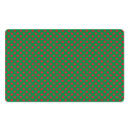 Green And Red Polka Dot Pattern Print Polyester Doormat