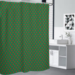Green And Red Polka Dot Pattern Print Premium Shower Curtain