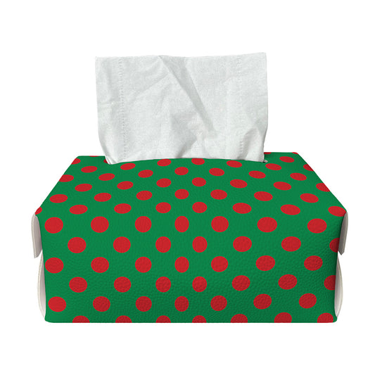 Green And Red Polka Dot Pattern Print Rectangle Tissue Box Cover
