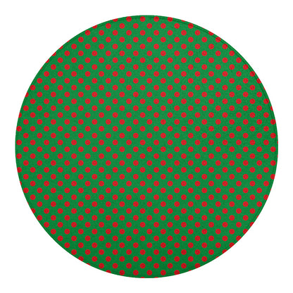 Green And Red Polka Dot Pattern Print Round Blanket