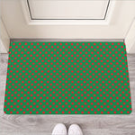 Green And Red Polka Dot Pattern Print Rubber Doormat