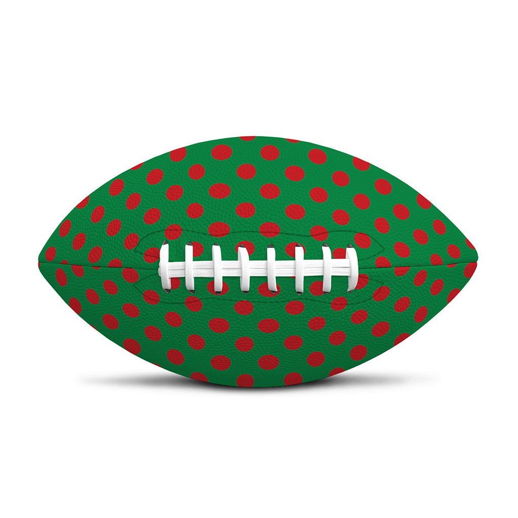 Green And Red Polka Dot Pattern Print Rugby Ball