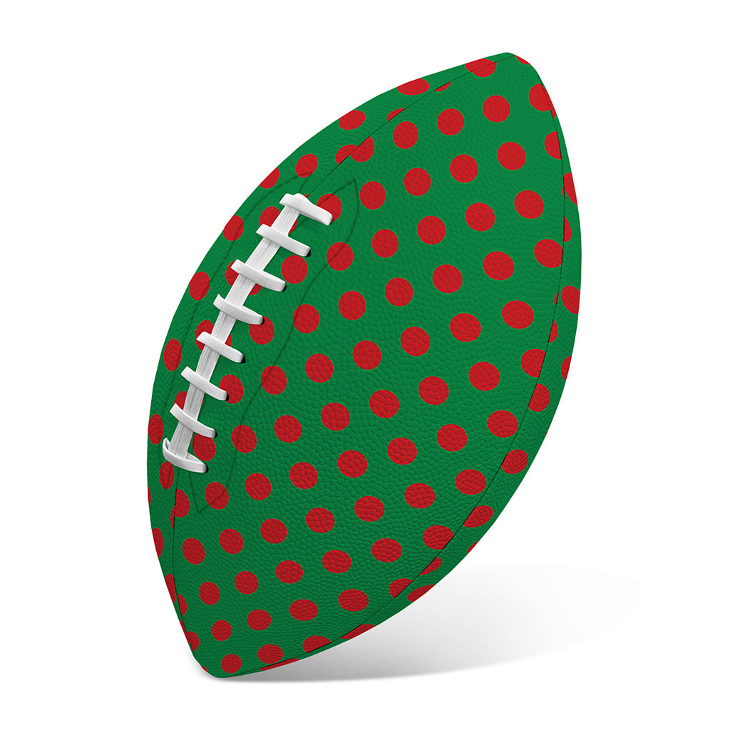 Green And Red Polka Dot Pattern Print Rugby Ball