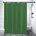 Green And Red Polka Dot Pattern Print Shower Curtain