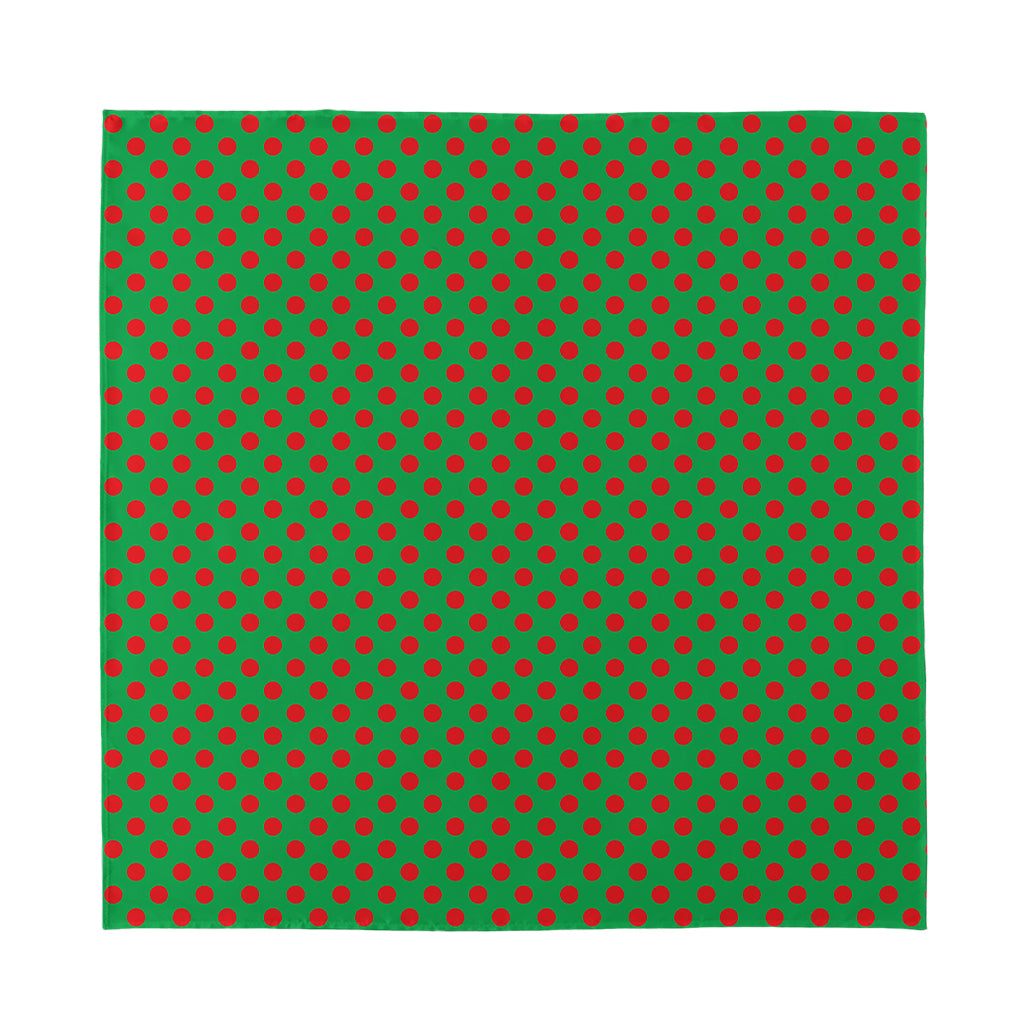 Green And Red Polka Dot Pattern Print Silk Bandana