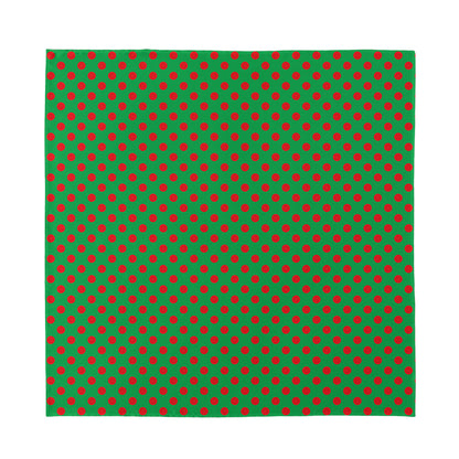 Green And Red Polka Dot Pattern Print Silk Bandana