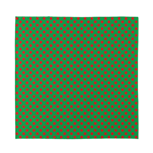 Green And Red Polka Dot Pattern Print Silk Bandana