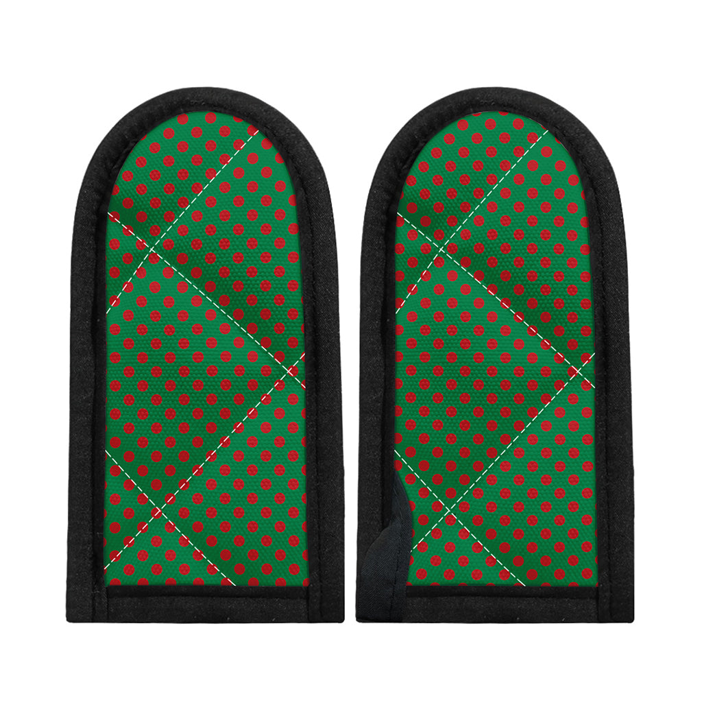 Green And Red Polka Dot Pattern Print Skillet Handle Cover