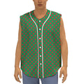 Green And Red Polka Dot Pattern Print Sleeveless Baseball Jersey