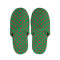 Green And Red Polka Dot Pattern Print Slippers