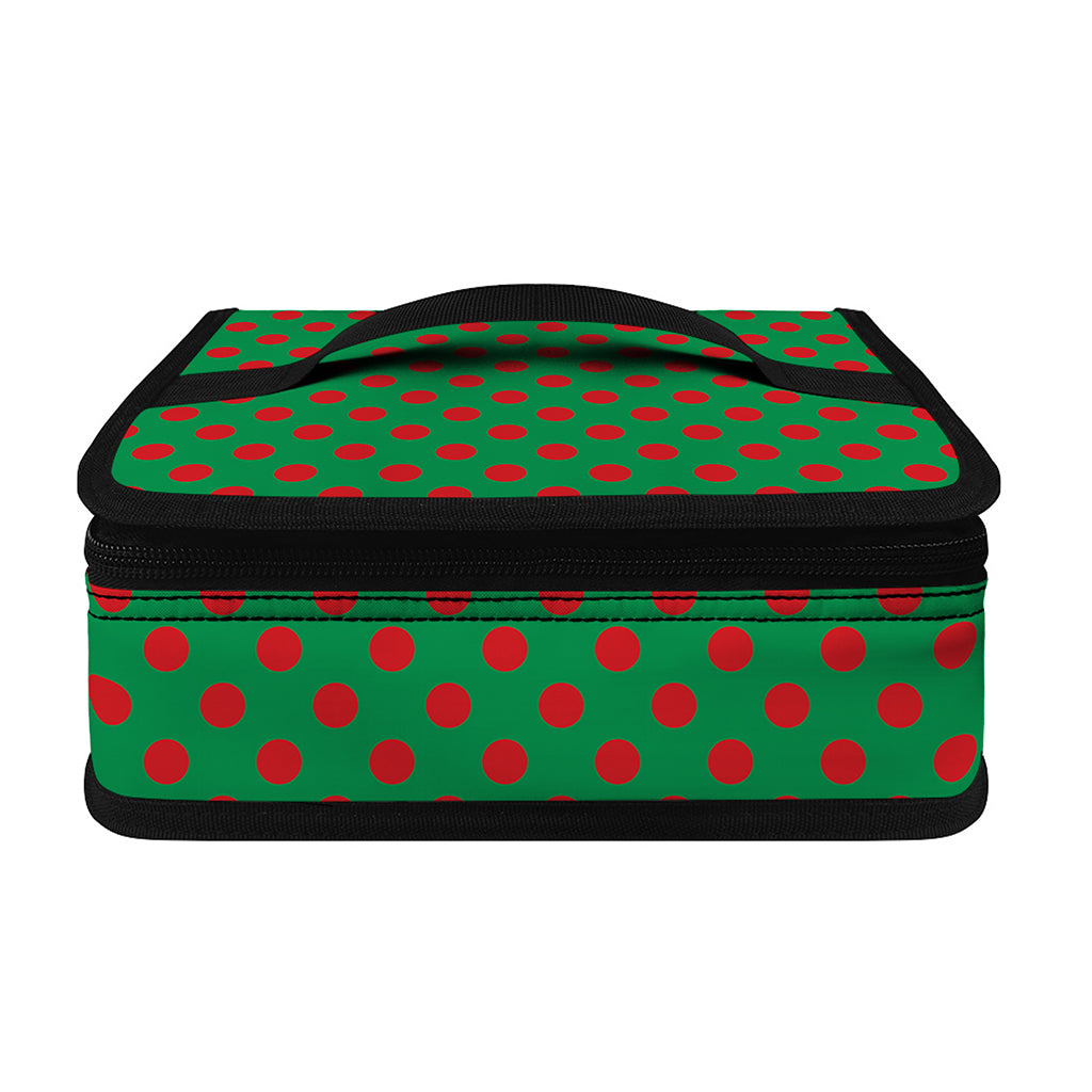 Green And Red Polka Dot Pattern Print Small Lunch Bag