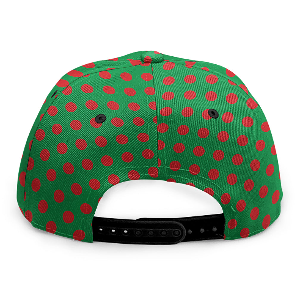 Green And Red Polka Dot Pattern Print Snapback Cap