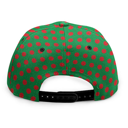 Green And Red Polka Dot Pattern Print Snapback Cap
