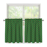 Green And Red Polka Dot Pattern Print Tier Curtains