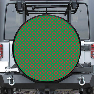 Green And Red Polka Dot Pattern Print Tire Cover