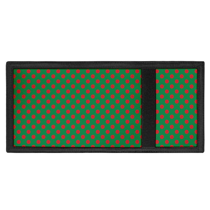 Green And Red Polka Dot Pattern Print Trifold Wallet