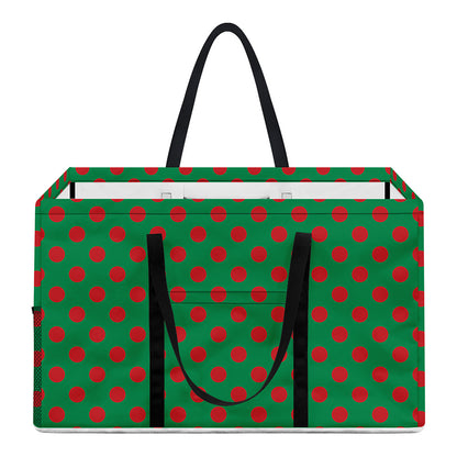 Green And Red Polka Dot Pattern Print Utility Tote Bag