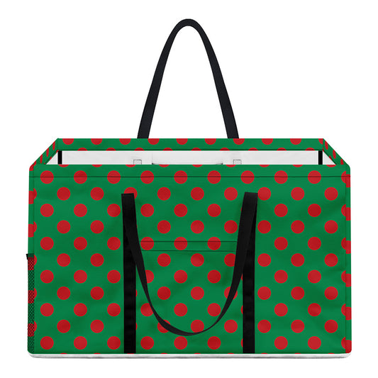 Green And Red Polka Dot Pattern Print Utility Tote Bag