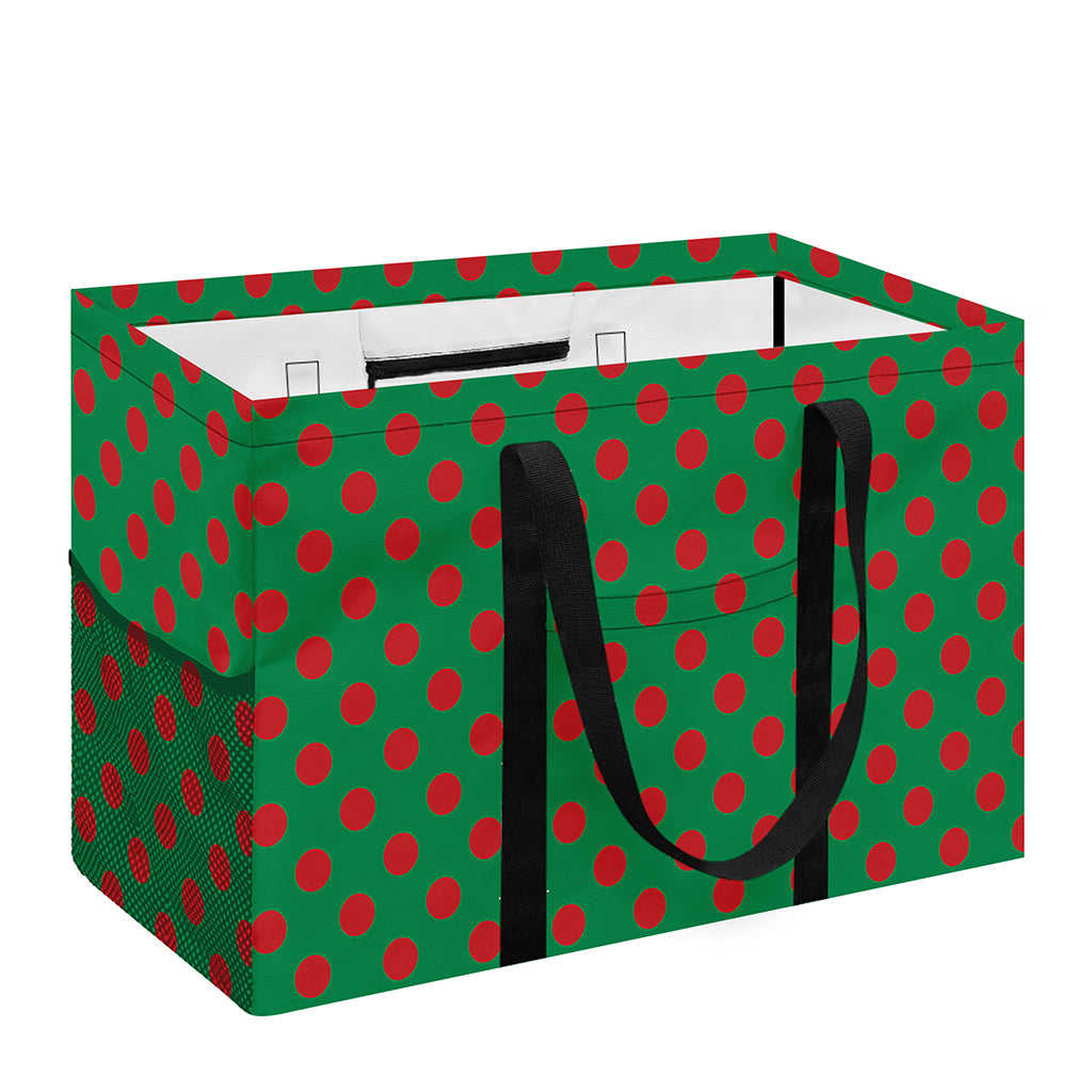 Green And Red Polka Dot Pattern Print Utility Tote Bag