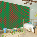 Green And Red Polka Dot Pattern Print Wall Sticker