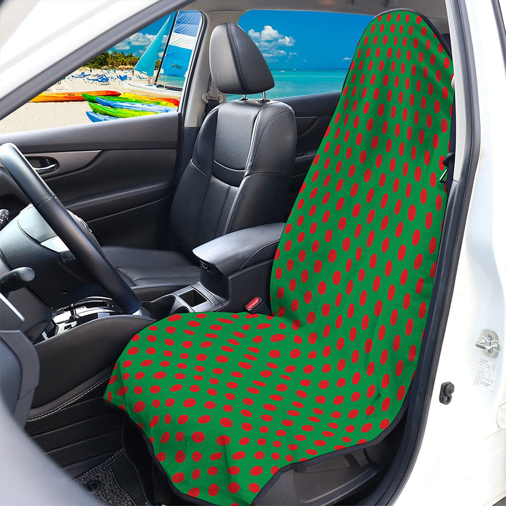 Green And Red Polka Dot Pattern Print Waterproof Car Seat Cover