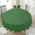 Green And Red Polka Dot Pattern Print Waterproof Round Tablecloth