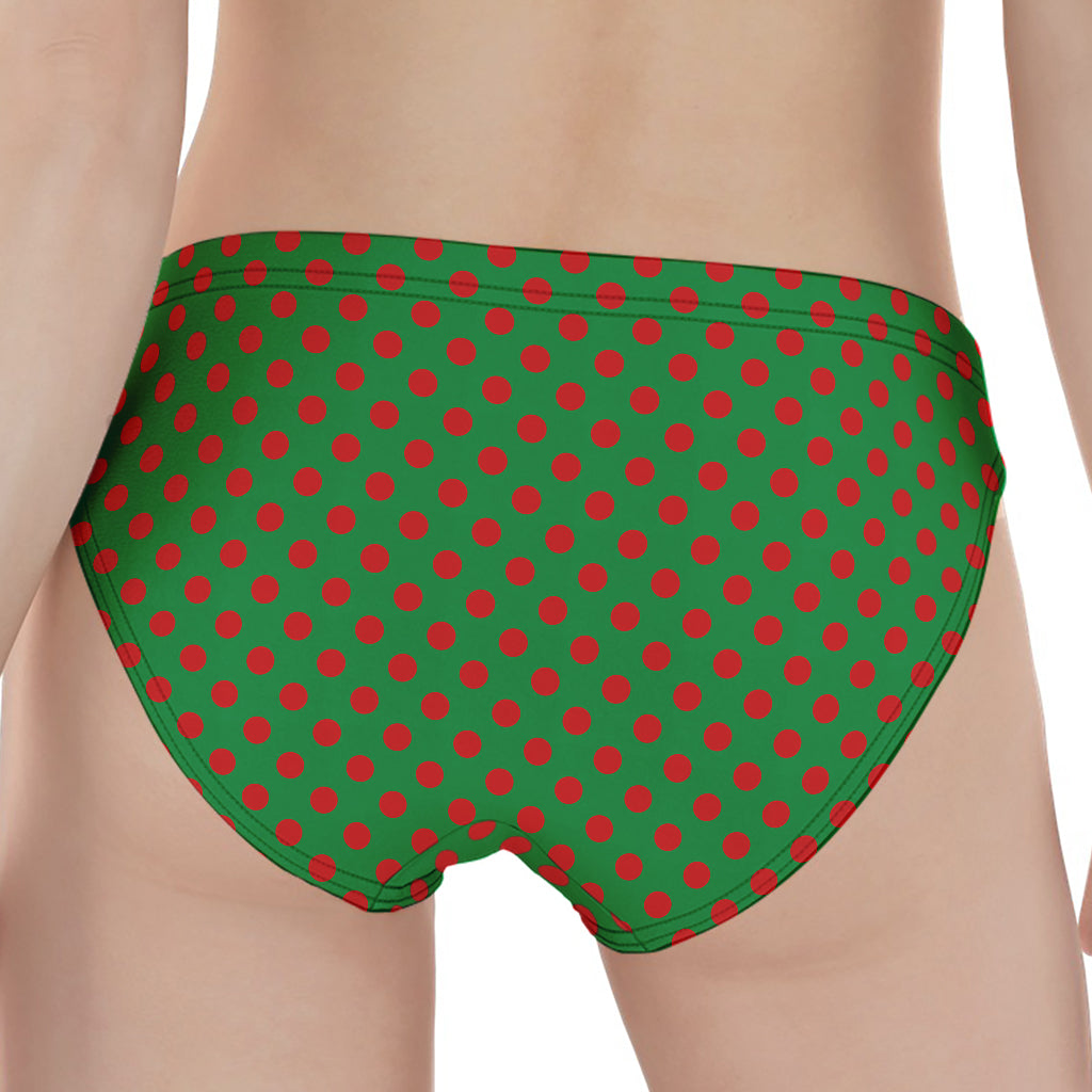 Green And Red Polka Dot Pattern Print Women's Panties