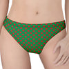 Green And Red Polka Dot Pattern Print Women's Thong