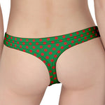 Green And Red Polka Dot Pattern Print Women's Thong