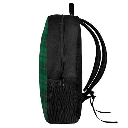 Green And Red Stewart Tartan Print 17 Inch Backpack